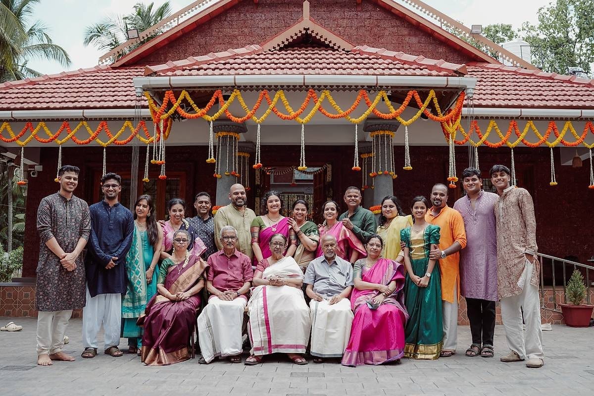 Family gathering in front of Tarini’s Kalapura